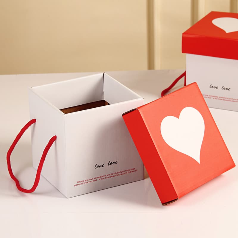 Love Portable Gift Box 520 Tanabata Valentine's Day Set Square Snack Packaging Box Candy Heart-shaped Paper Box