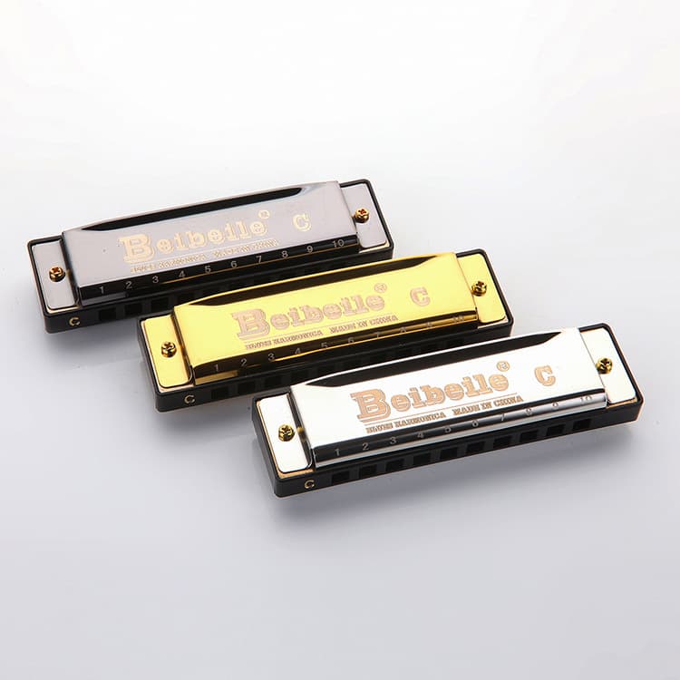 10-Hole Blues Harmonica Beibeile Harmonica Adult Folk Instrument Harmonica Factory Store Blue Tune 10-Hole Genuine