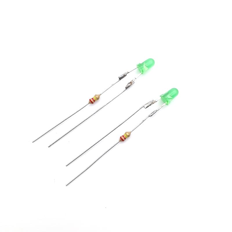 3mm LED beads, LED socket, power indicator light, 220V neon lamp with resistor, processed green.