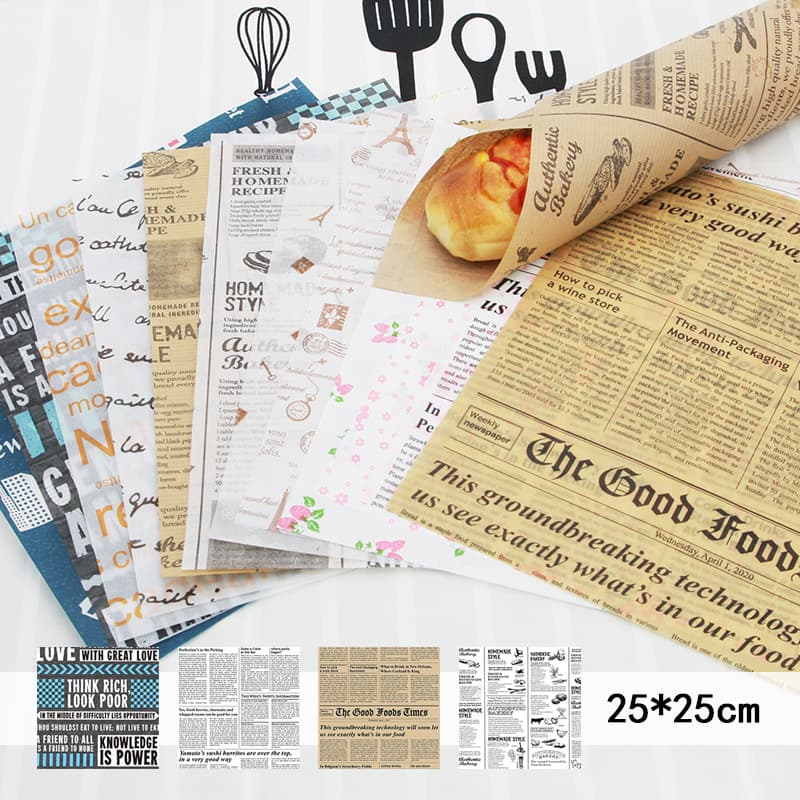 Baking Greaseproof Tray Liners, Food-grade Edge-wrapping Oil-absorbent Paper for Hamburgers, Chicken Rolls, Towel Rolls, Snack Packaging Decorative Paper