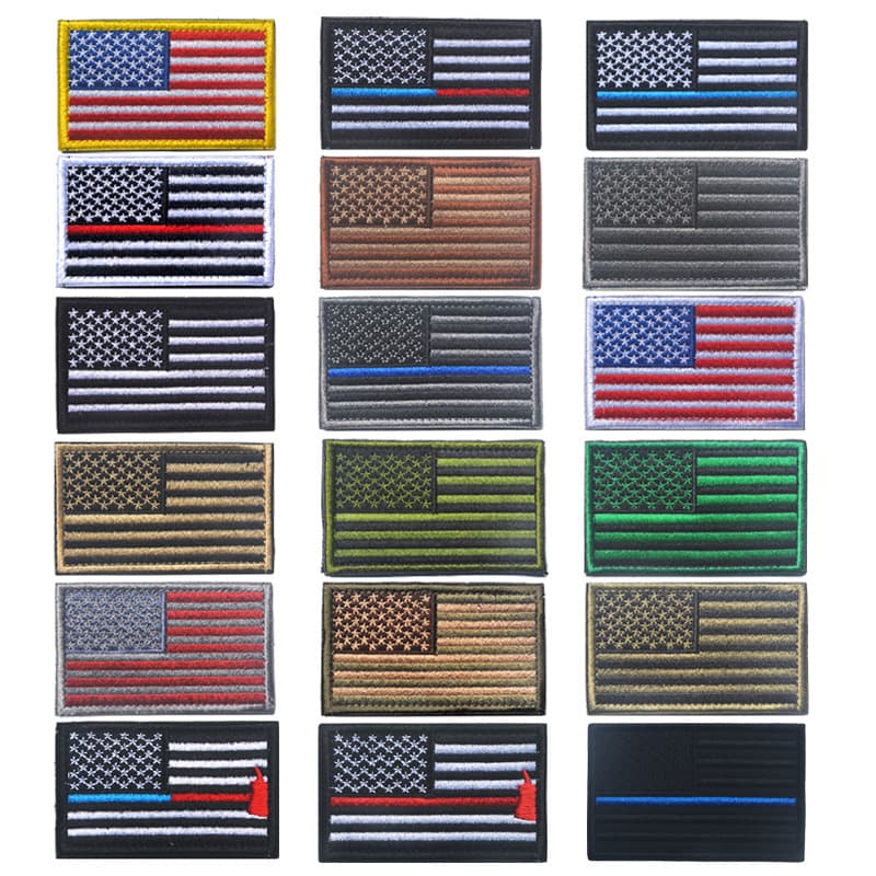 Ready-stock outdoor bag with patch, USA Velcro patch, Stars and Stripes embroidered cloth patch, morale patch, USA flag patch
