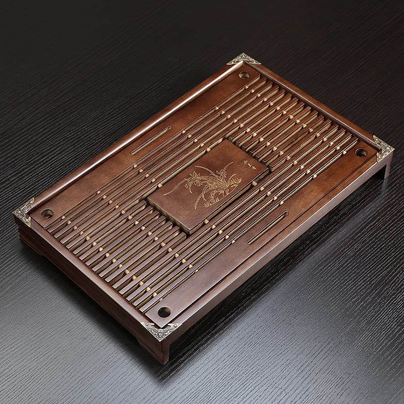 Solid Wood Small Gongfu Tea Tray, Tea Set Tray with Double-Layer Drawer and Drainage, Wholesale Available from One Piece