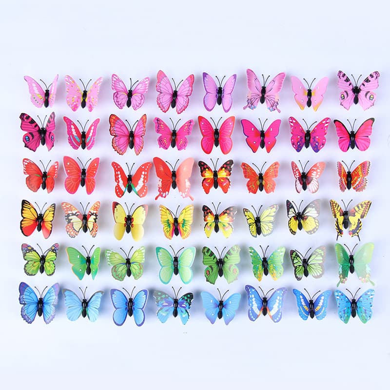 6cm PVC imitation butterfly source manufacturer creative decoration fridge magnets, 3D colorful magnetic butterflies wholesale.