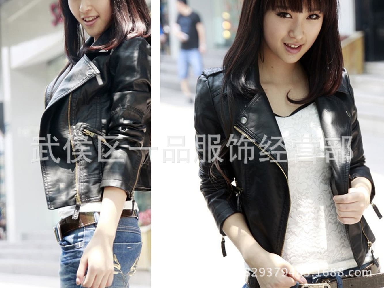 Wholesale 2024 Spring/Fall New Korean Style Women's PU Leather Jacket Short Fitted Motorcycle Coat