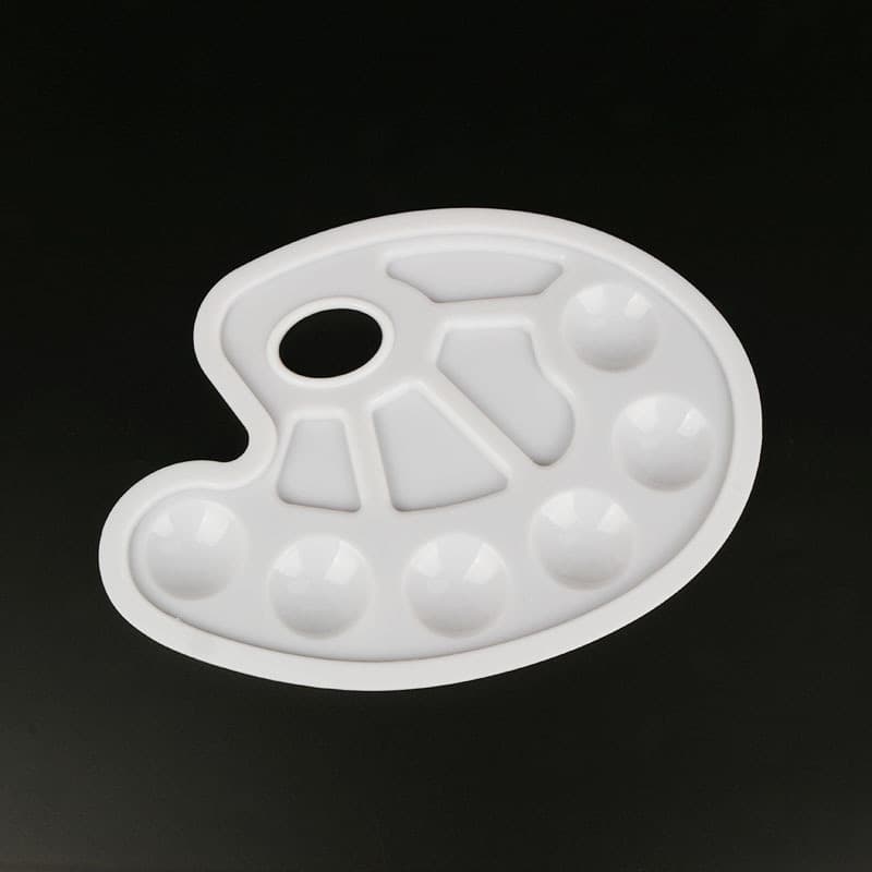 Oval plastic palette diy acrylic paint palette art painting 6-hole paint palette manufacturer in stock