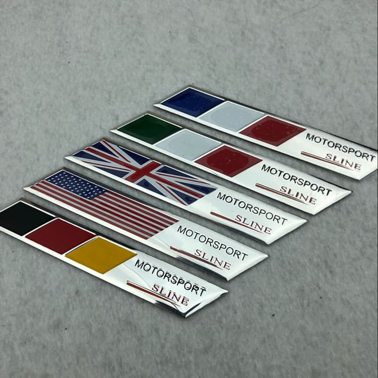 Manufacturer wholesale national flag car stickers, metal aluminum alloy flag car stickers, car modification decorative stickers, body stickers