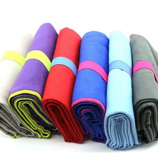 Quick-Dry Sports Towel, Double-Sided Velour Microfiber with Elastic Band, Gym Running Sweat-Absorbing Quick-Dry Towel