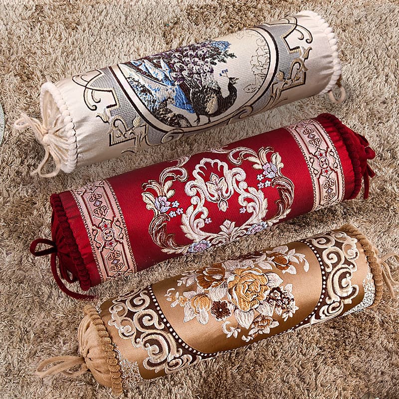 European Classic Jacquard Candy Pillowcase Bolster Pillow Cover Foot Pillow Cylinder Pillow Cover Wholesale Soft Nordic Style