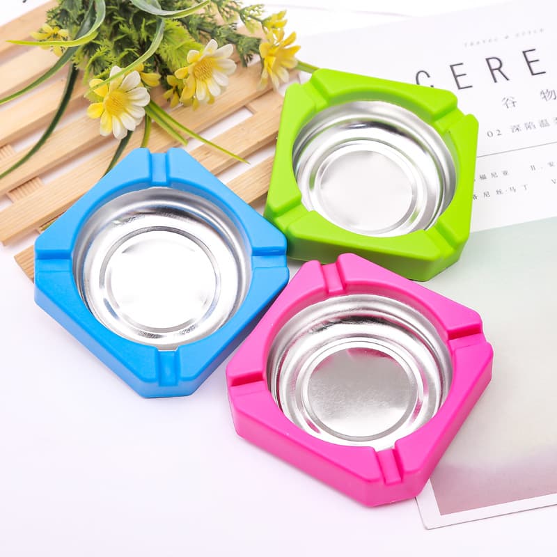 Promotional Creative Plastic Metal Ashtray Factory Direct Sale Fashionable Colorful Plastic Ashtray Custom