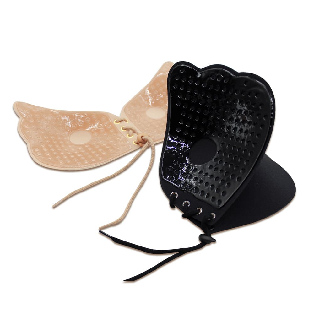 Hot melt bio-adhesive silicone invisible bra with drawstring breast pads, sexy push-up pull goddess wedding lingerie