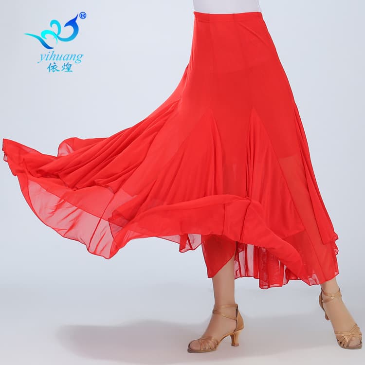 Ballroom Dance Performance Dress, Ballroom Half-Length Skirt, International Standard Dance Stage Performance Costume, Dance Hall Social Dance Skirt, Full Flare Skirt