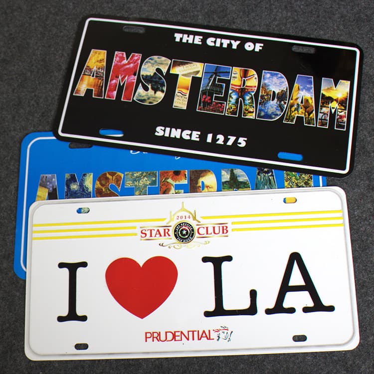 European and American style tin sign retro license plate decorative painting for export metal stamping advertising aluminum sign
