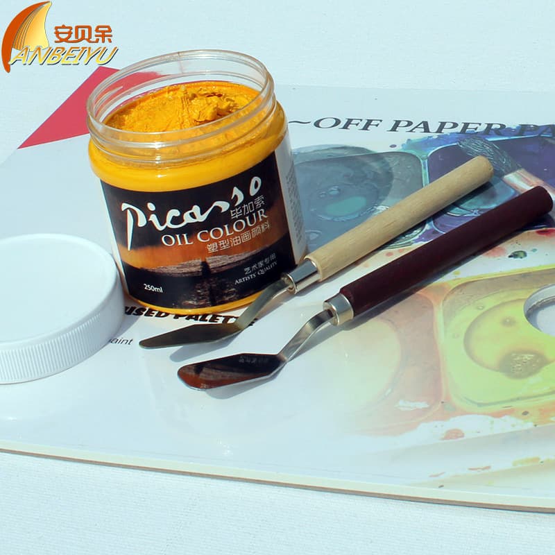 Wholesale Oil Painting Palette Knife Set, Solid Wood Flat Head Painting Scraper, Gouache Pointed Mixing Knife, Art Supplies