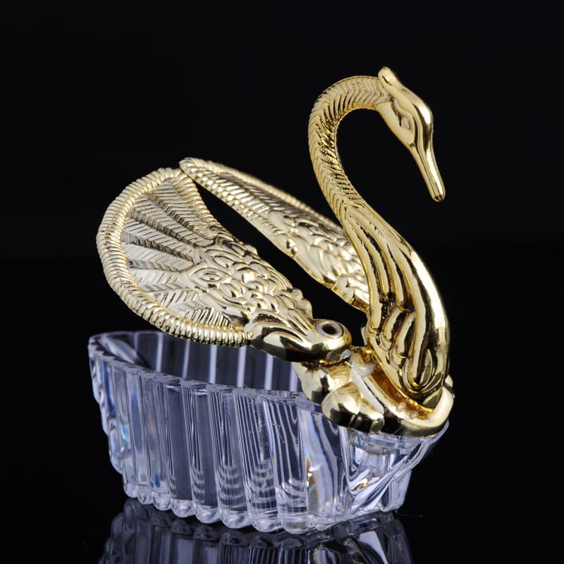 Gold Swan Candy Box Wedding Baby Shower Candy Box Plastic Packaging Box Gift Box