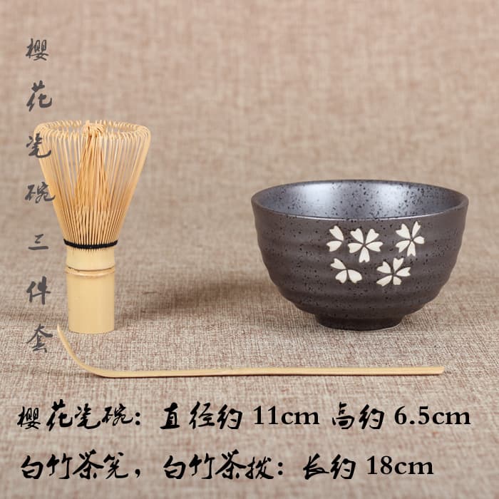 Bamboo Tea Whisk and Brush Set for Export to Japan – 80-100 Tines, Standing Bristles, Matcha Tea Tool Set