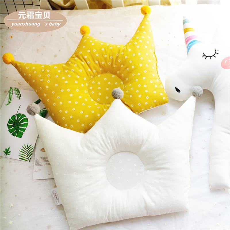 Cross-border shaped pillow baby shaped pillow anti-head deflection baby newborn floral crown shape toddler breathable