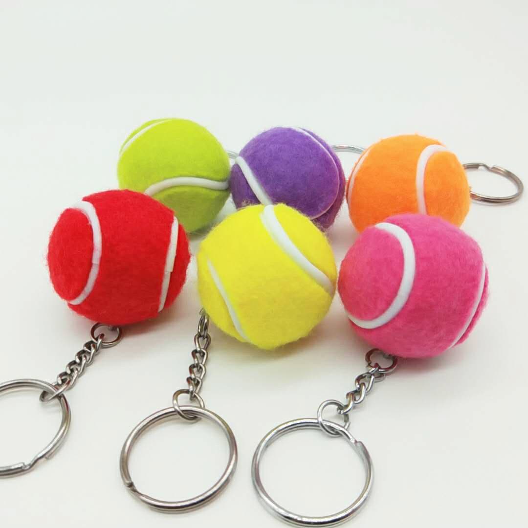 Spot Wholesale Large Size 3.5cm Tennis Keychain Bag Pendant Tennis Sports Event Gift Factory Direct Sale