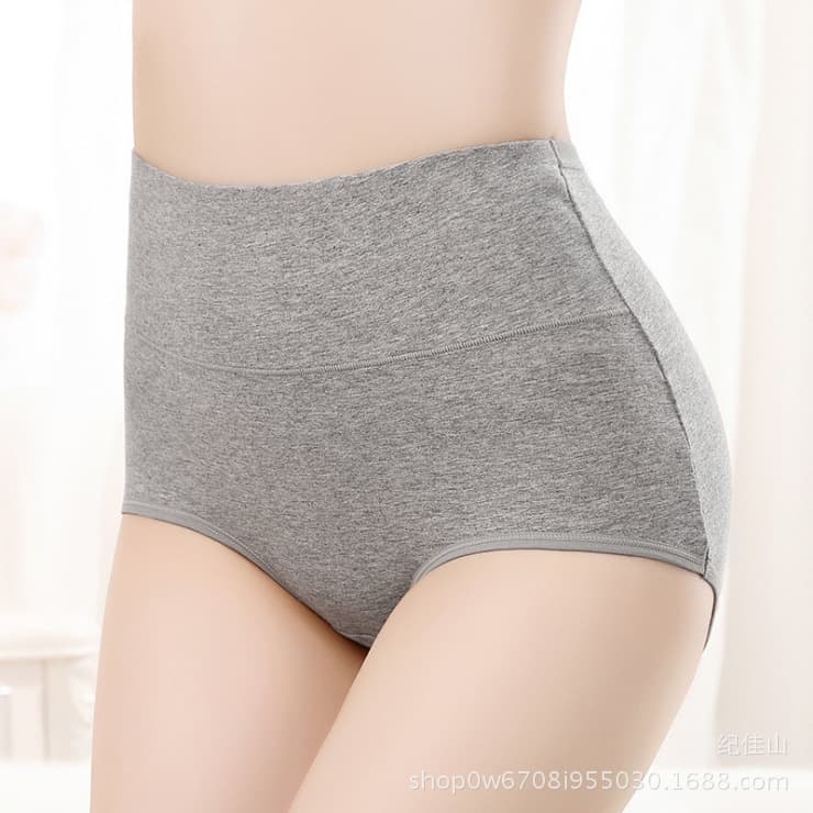 Ladies' High-Waist Briefs Cotton Material Spring/Summer Triangle Panties Women's Underwear Tummy Control Butt Lifting