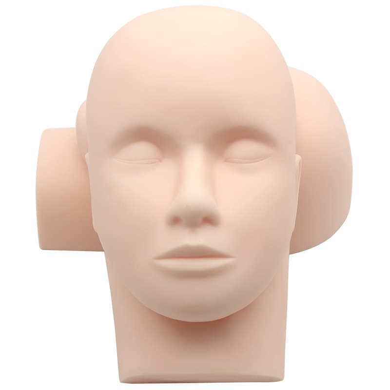 Beginner Practice Model Head for Eyelash Extension Training Silicone Makeup Beauty Tool Suitable for All Ages Size 24.5*15*11cm