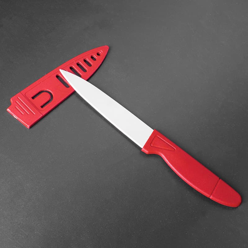 Red Fruit Knife with Sheath Stainless Steel Multi-functional Mini Knife Fruit & Vegetable Peeler Gift Knife