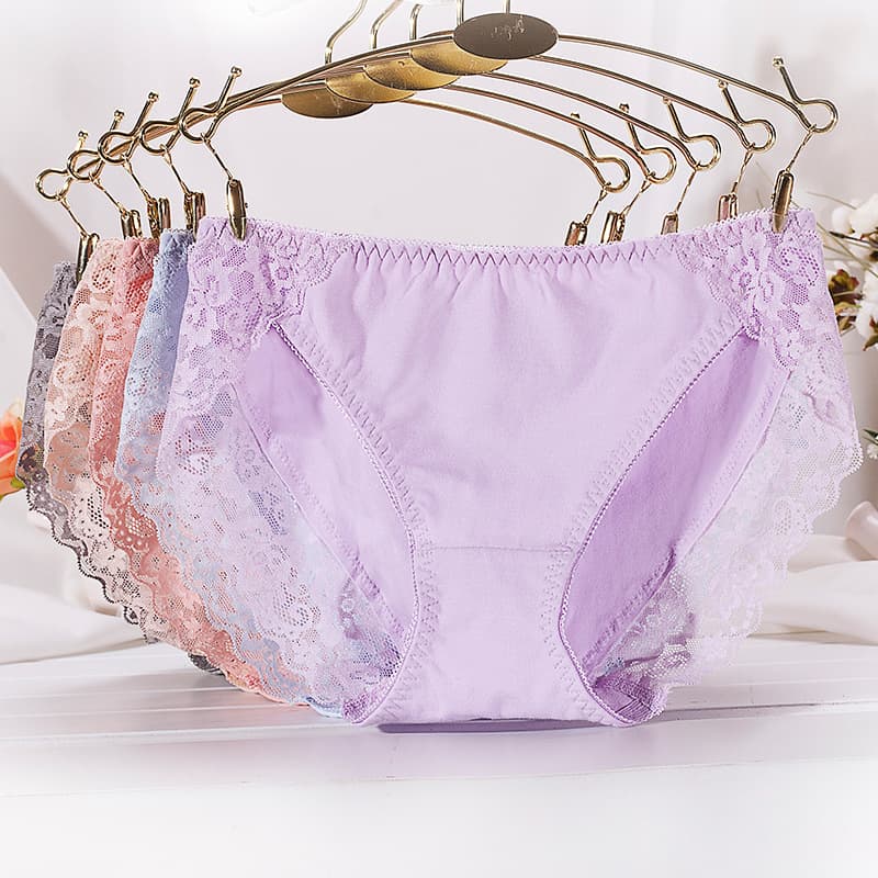 Factory wholesale low waist cotton women's underwear cute comfortable hip sexy lace Japanese briefs