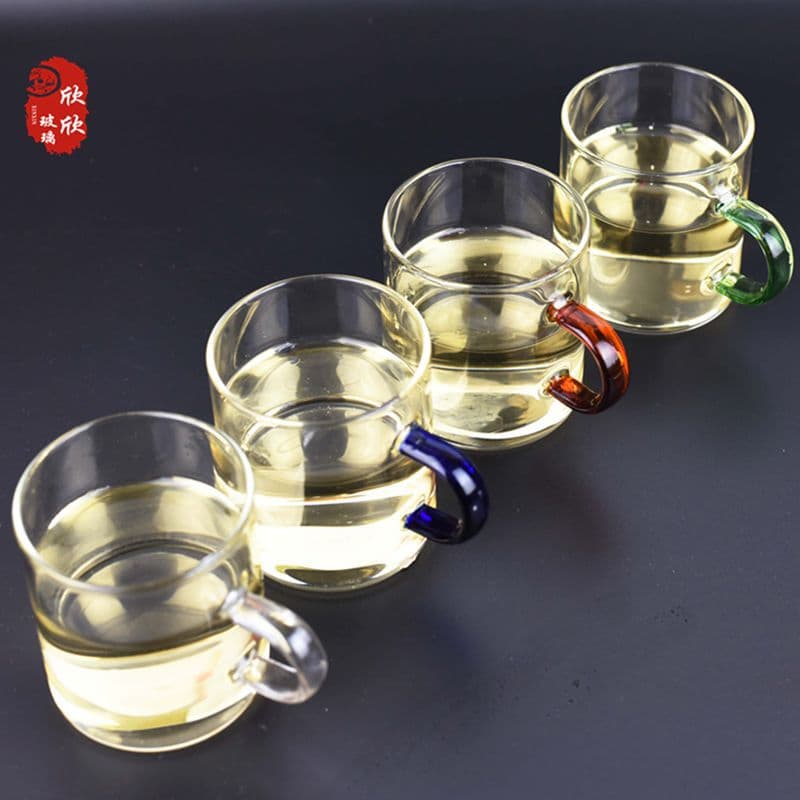 Tea Glass with Cup Supply Logo Coffee Transparent Cup Ins Water Cup Tea Set