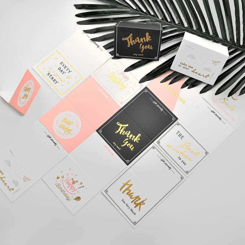 Ins style creative Korean version bronzing blessing greeting card birthday thank you card message card blessing small card spot wholesale