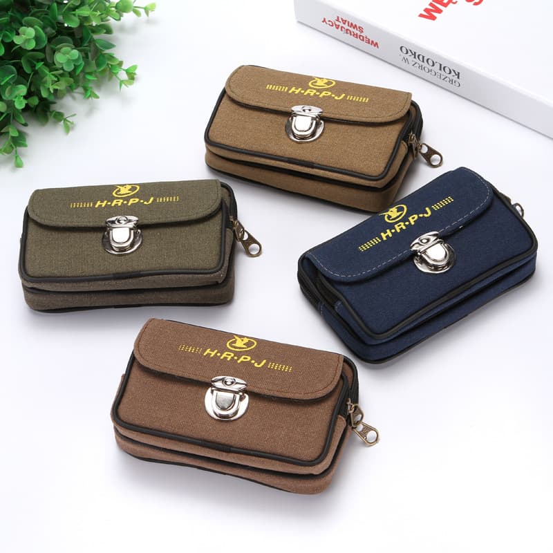 6-inch mobile phone waist bag multi-purpose middle-aged and elderly wear belt mobile phone waist bag anti-theft lock large mobile phone waist bag hot
