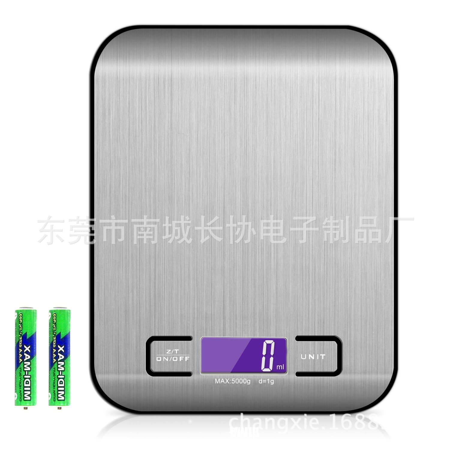 Rechargeable Flat Stainless Steel Kitchen Scale 5kg Baking Scale Electronic Scale 10kg Small Platform Scale Food Gram Scale