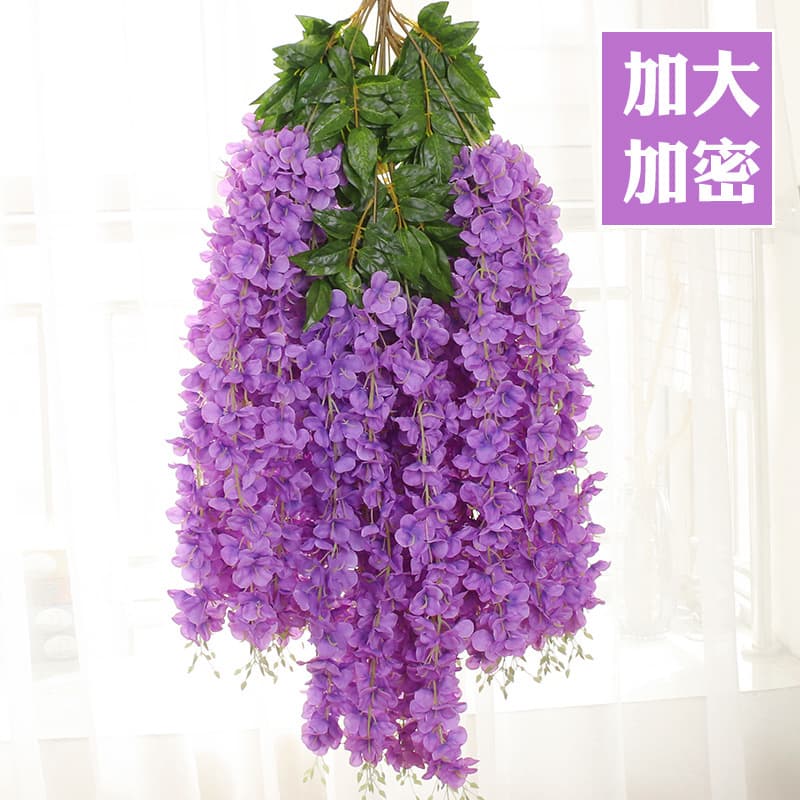 Artificial Wisteria Flower Bean Flower String Violet Hanging Plastic Silk Flower Decorative Plant Ceiling Flower Wedding Fake Flower Vine