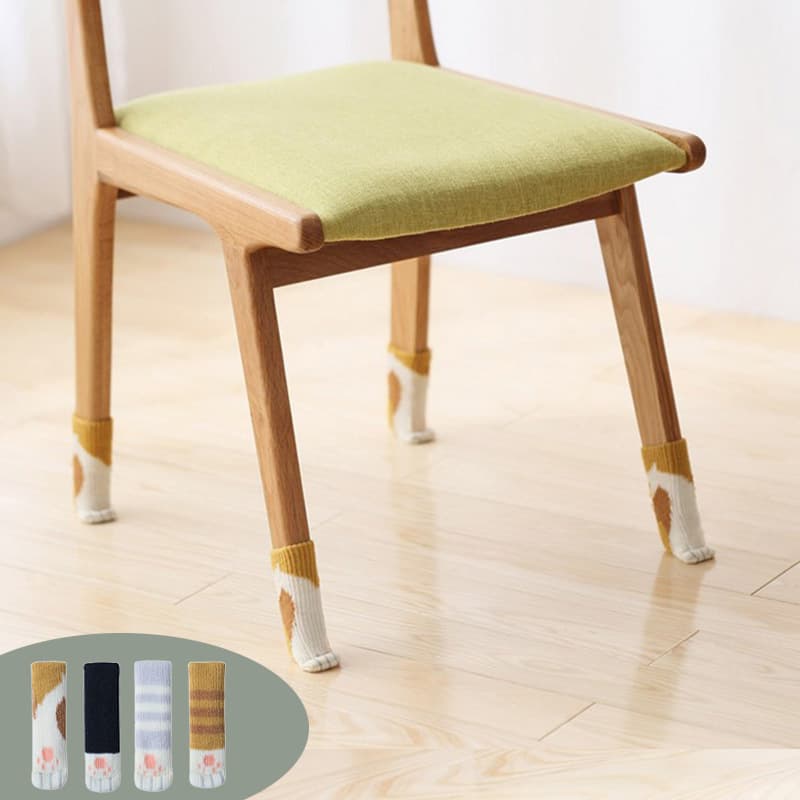 Thickened Double Layer Knitted Chair Foot Caps Protective Cushion For Cat Scratching Furniture Leg Covers Table Chair Foot Pads