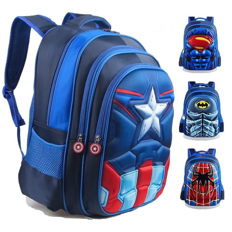 3D Stereoscopic Pattern Primary School Students Bookbag for Grades 1-5 Boys Children Double Shoulder Bag Leisure Crossbody Bag