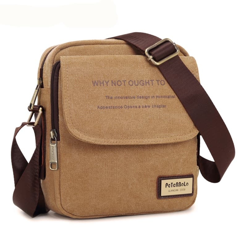 New Men's Wear-Resistant Breathable Canvas Bag Single Shoulder Crossbody Casual Large Capacity Travel Bag H612