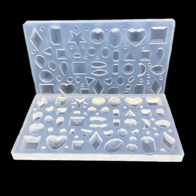 DIY Mirror Jewelry Crystal Drop Silicone Mold Heart Geometric Moon Multiple Pendant Mold Five Star