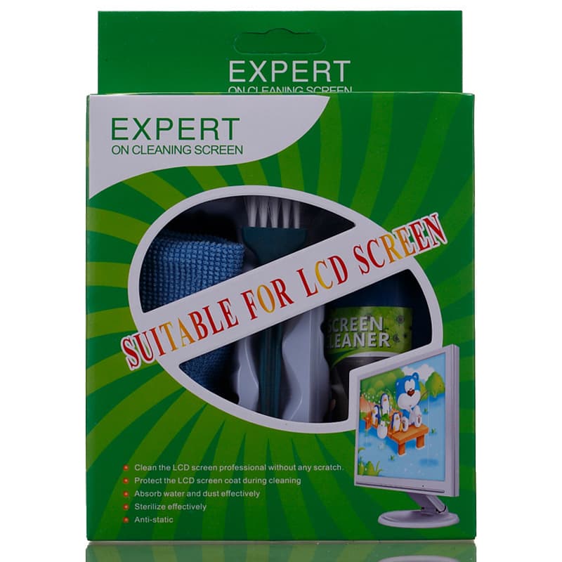 Computer Cleaning Kit Neutral English Three-Piece Set Digital Cleaning Supplies Computer Phone Screen Cleaner Kit