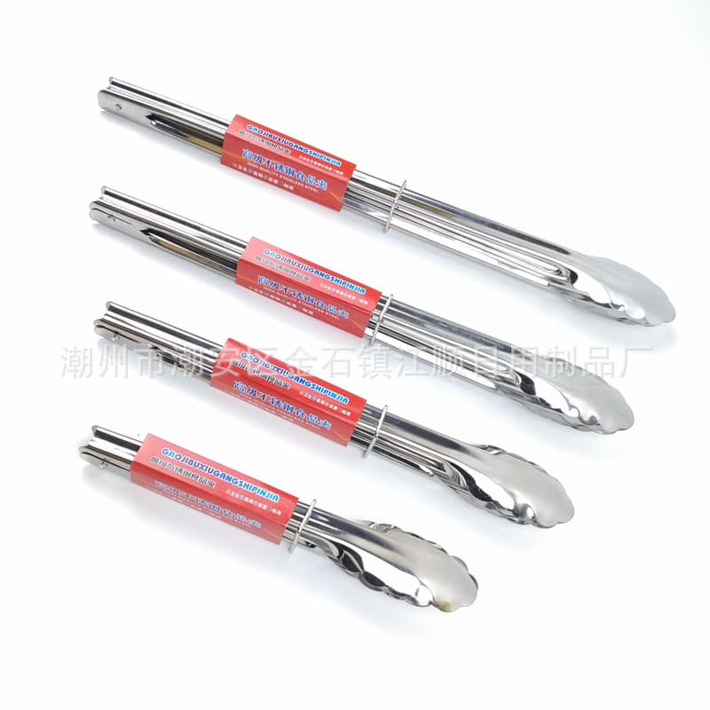 Stainless Steel Food Tongs Thickened BBQ Tongs Baking Bread Tongs Steak Tongs Food Tongs Ice Tongs