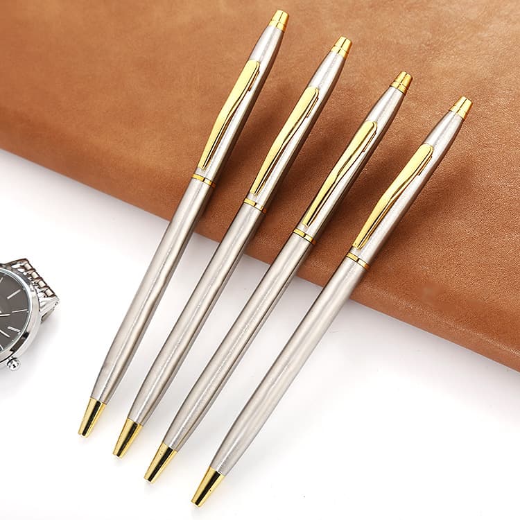 Creative Business Signature Writing Metal Ballpoint Pen Advertising Gift Pen Luxury Round Ballpoint Office Supplies