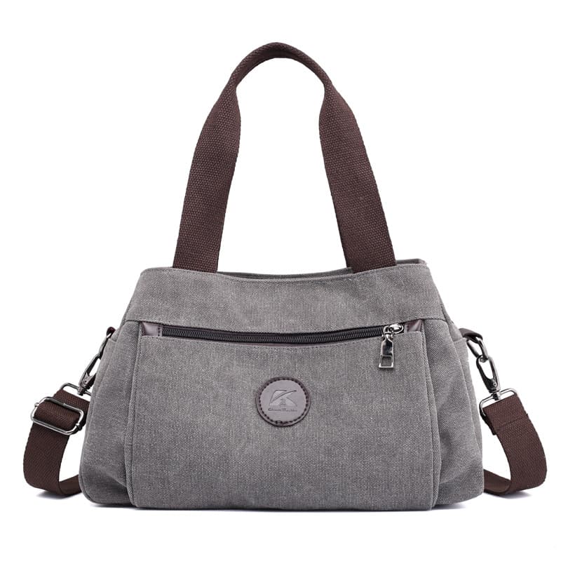 Ladies' Shoulder Bag Leather Material Embossed Flower Pattern Medium Size Zipper Closure Handbag In Beige Brown