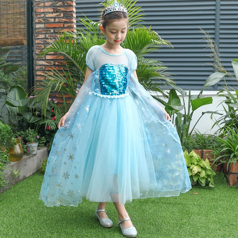 Ice Summer Princess Dress Elsa Princess Dress for Girls Birthday Party Dress Children's Performance Costume