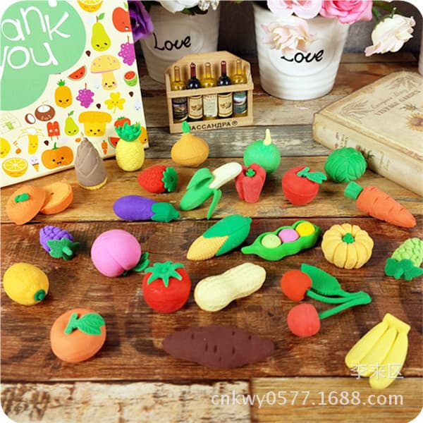 Factory Direct Wholesale Educational Puzzle Erasers, Assemble-Your-Own Fruit and Vegetable Erasers, Student Supplies and Prizes