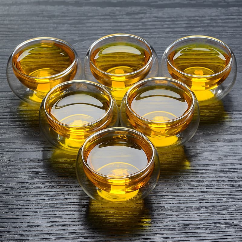 Wholesale Glass Tea Tasting Cups, Thickened Transparent Gongfu Tea Cups, Small Tea Cups, High Borosilicate Glass