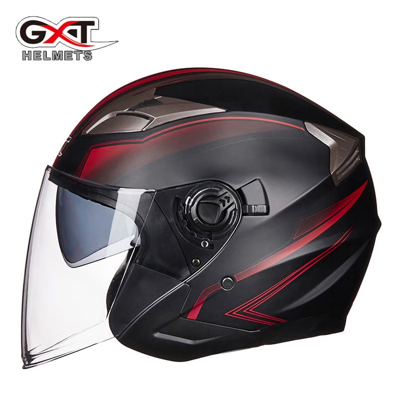 GXT Helmet Electric Motorcycle Helmet Men Dual Lens Half Helmet Women Summer Four Seasons Half-Cover Safety Helmet