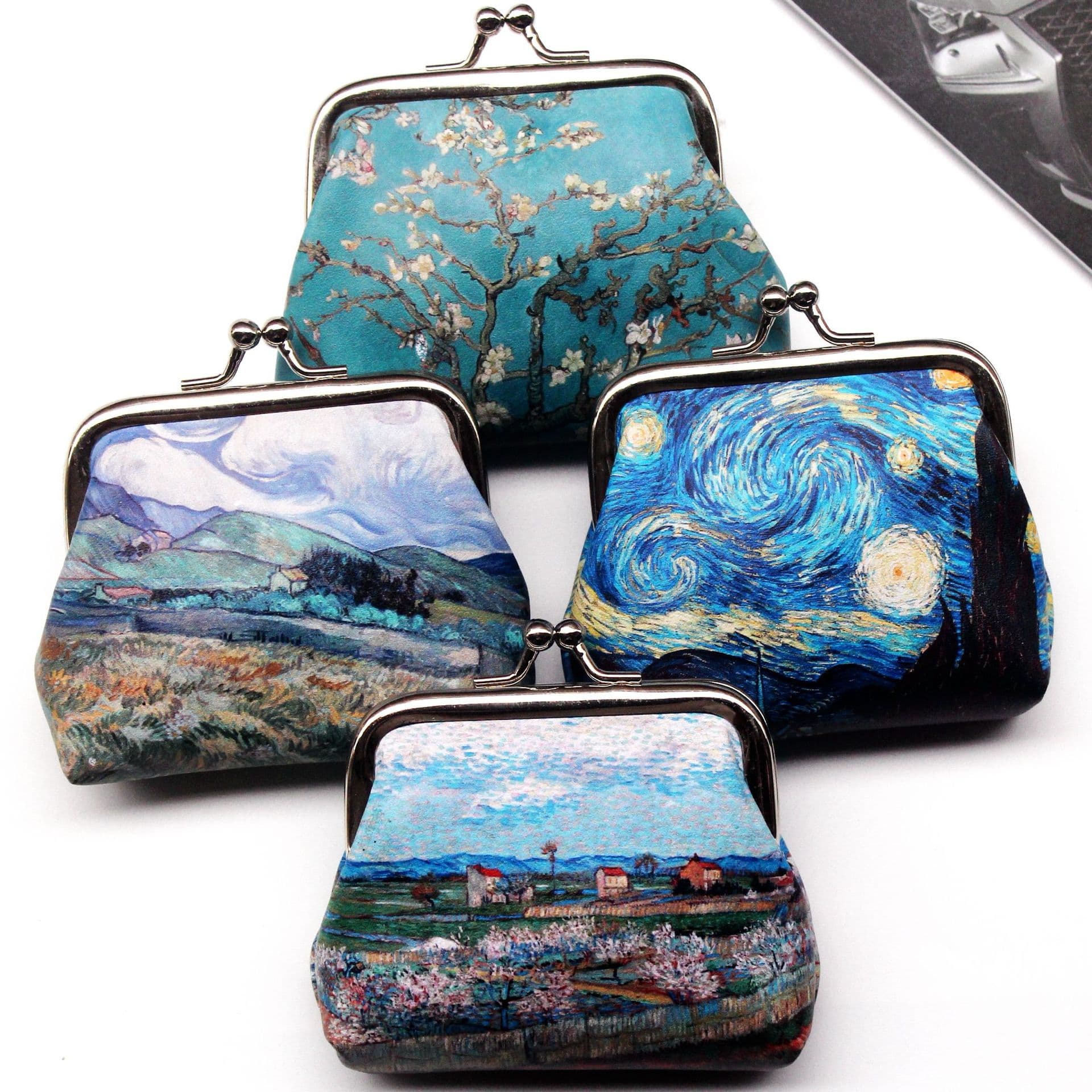 Vintage Floral Print Women's Coin Purse Student Buckle Hard Coin Purse Dumpling Small Money Bag Wedding Candy Bag Gift