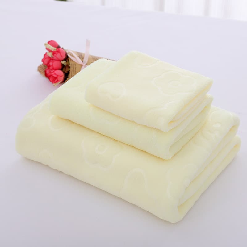 Three-Piece Fiber 70*140 Bath Towel, Towel, Face Towel, Absorbent Towel, Embossed Bear Bath Towel, Beach Towel Wholesale