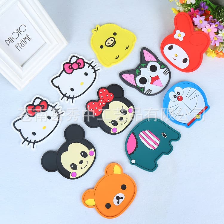Creative Cartoon Cute Animal Set Heat Insulation Bowl Mat, Placemat, Tea Cup Mat, PVC Soft Rubber Coaster, Creative Coaster
