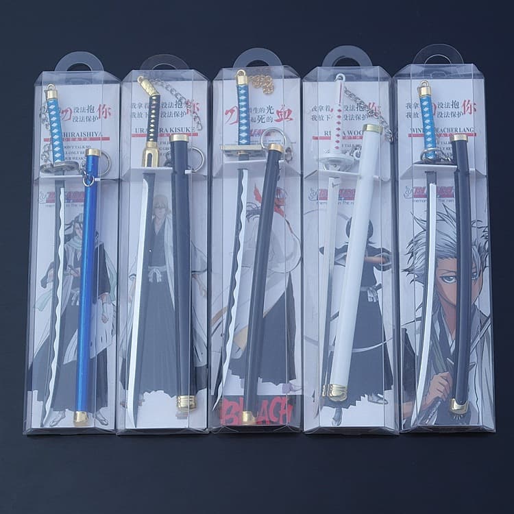Anime Weapon Swastika City Silver Marubeni Ji Binglun Pill Thousand Sakura Sleeve Snow White Weapon with Sword Sheath Keychain Pendant