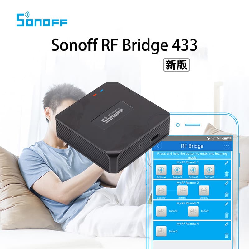 SONOFF Gateway WiFi to 433MHz Wireless RF Signal Remote Control Smart Remote Switch RF Bridge