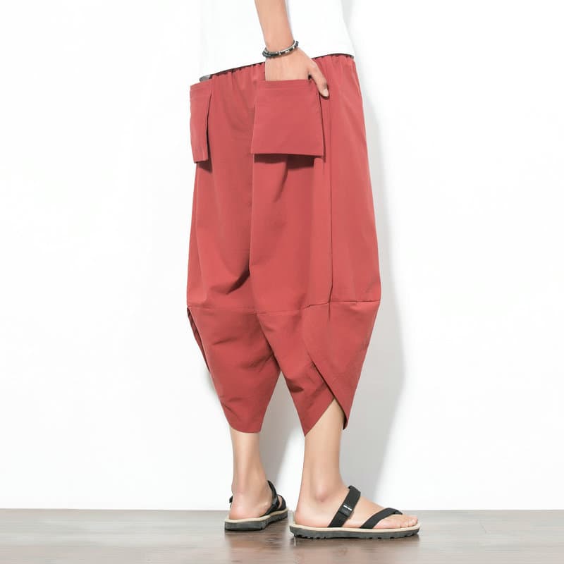 One piece drop shipping factory direct sales large size loose carrot pants men's harem pants 7-point pants loose personality wide leg pants