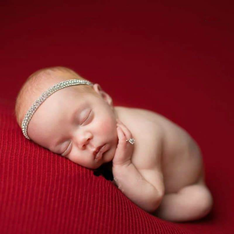 Newborn Heart-Shaped Diamond Ring Baby Ring Photography Prop Newborn Ring