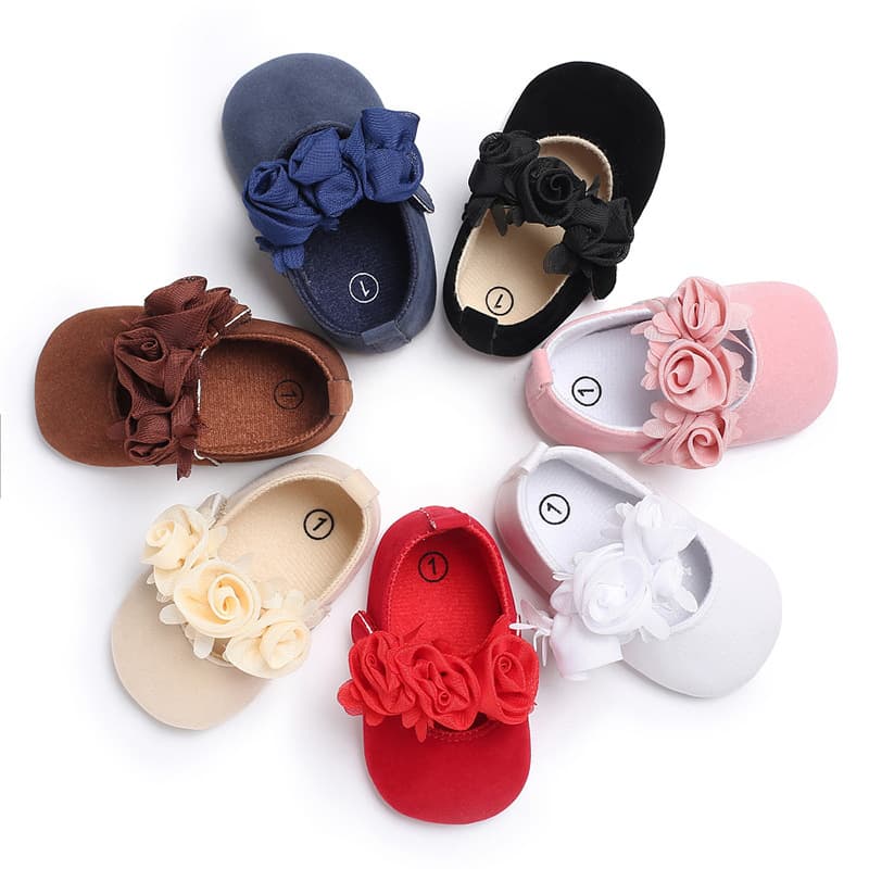 Baby Shoes Spring & Fall 0-1 Year Old Baby Girl Princess Shoes Small Flower Dance Shoes Soft Sole Toddler Shoes One Piece Drop Shipping